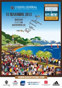 Marathon des Alpes-Maritimes. Le dimanche 10 novembre 2013 à Nice. Alpes-Maritimes. 
